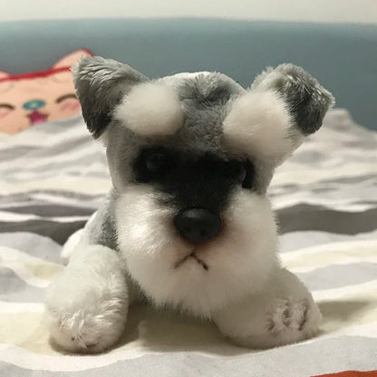 Cute Pepper & Salt Schnauzer Stuffed Animal – Soft Plush Dog Toy Gift