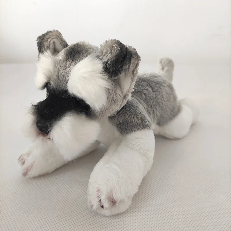 Cute Pepper & Salt Schnauzer Stuffed Animal – Soft Plush Dog Toy Gift