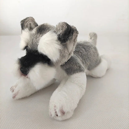 Cute Pepper & Salt Schnauzer Stuffed Animal – Soft Plush Dog Toy Gift