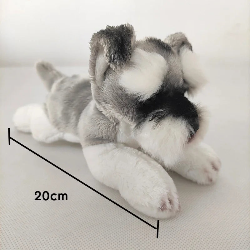 Cute Pepper & Salt Schnauzer Stuffed Animal – Soft Plush Dog Toy Gift