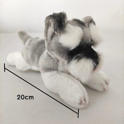 Cute Pepper & Salt Schnauzer Stuffed Animal – Soft Plush Dog Toy Gift