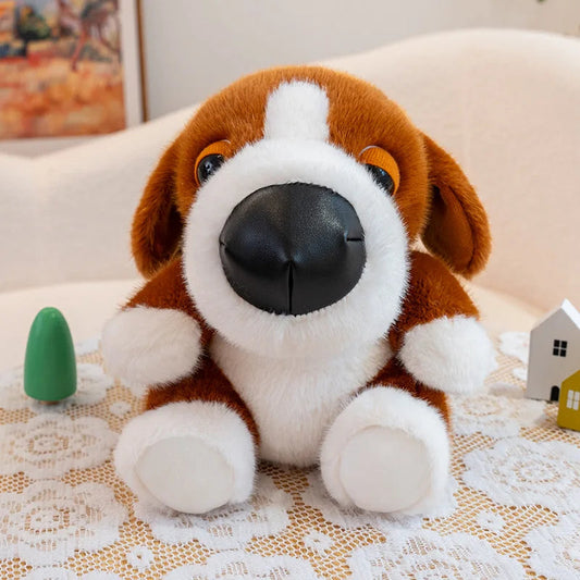 Cute Saint Bernard Stuffed Animal – Orange & White Soft Plush Dog Toy