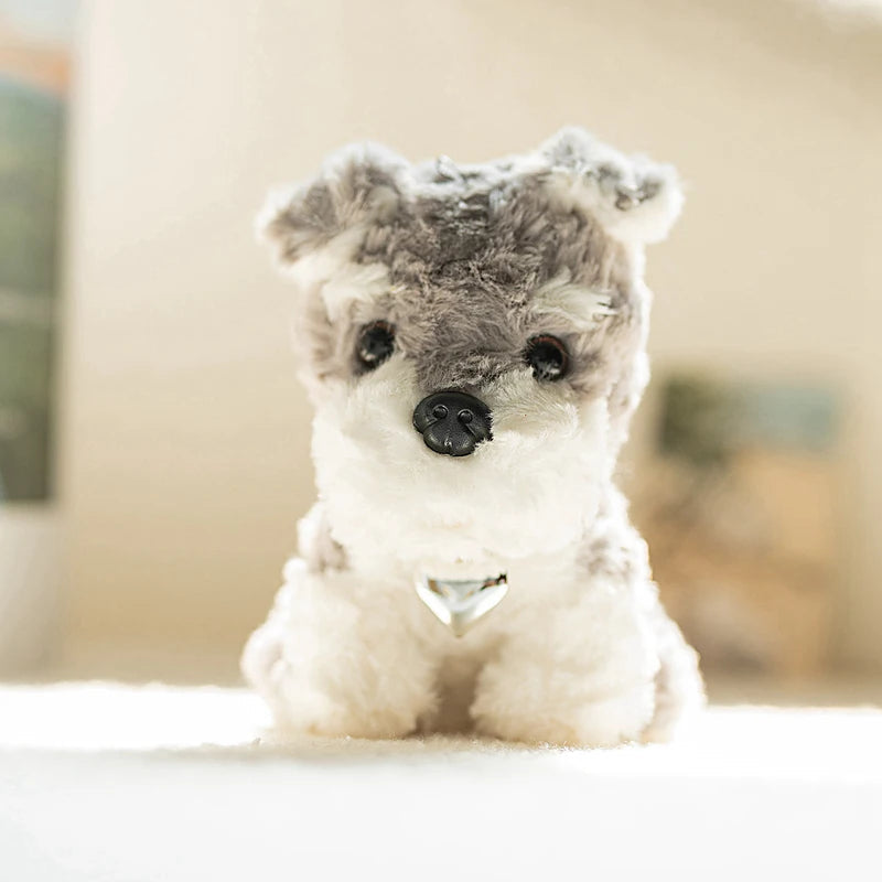 Cute Schnauzer Stuffed Animal – Salt & Pepper Soft Plush Dog Toy