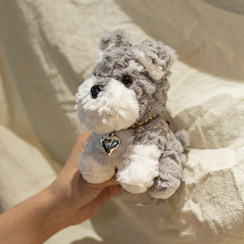 Cute Schnauzer Stuffed Animal – Salt & Pepper Soft Plush Dog Toy
