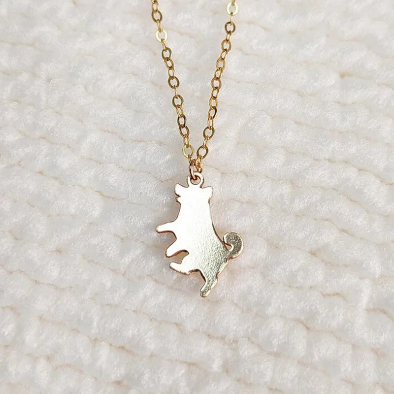 Cute Shiba Inu 14K Gold Charm – Realistic Dog Pendant Jewelry