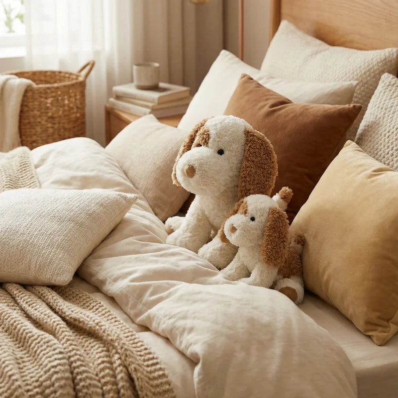 Cute Tan and White Beagle Stuffed Animal – Plush Toy for Dog Lover