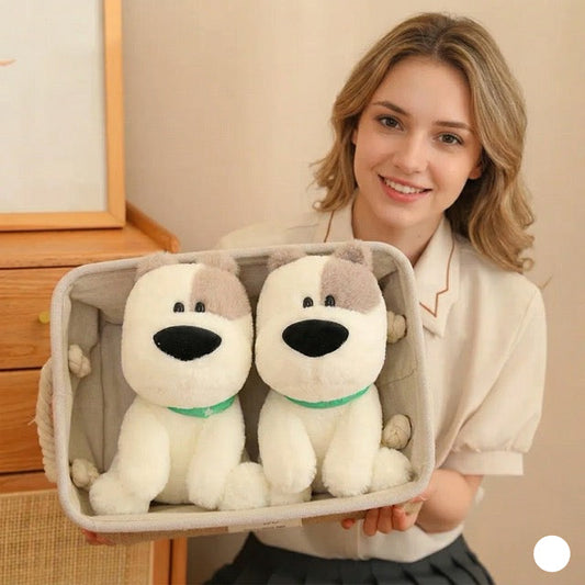 Cute White Pit Bull Stuffed Animal – Patch Eye Plush Toy