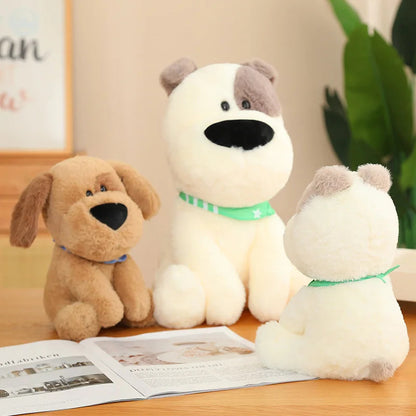 Cute White Pit Bull Stuffed Animal – Patch Eye Plush Toy