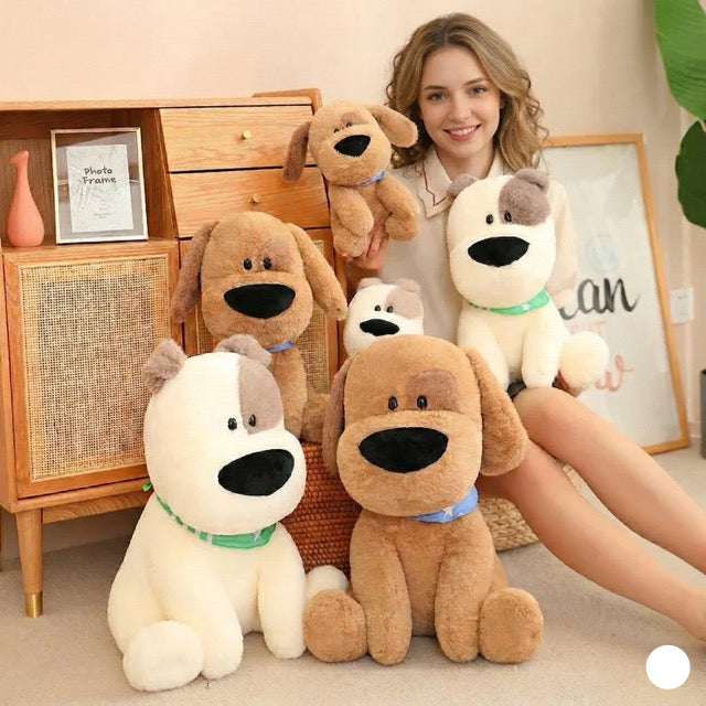 Cute White Pit Bull Stuffed Animal – Patch Eye Plush Toy