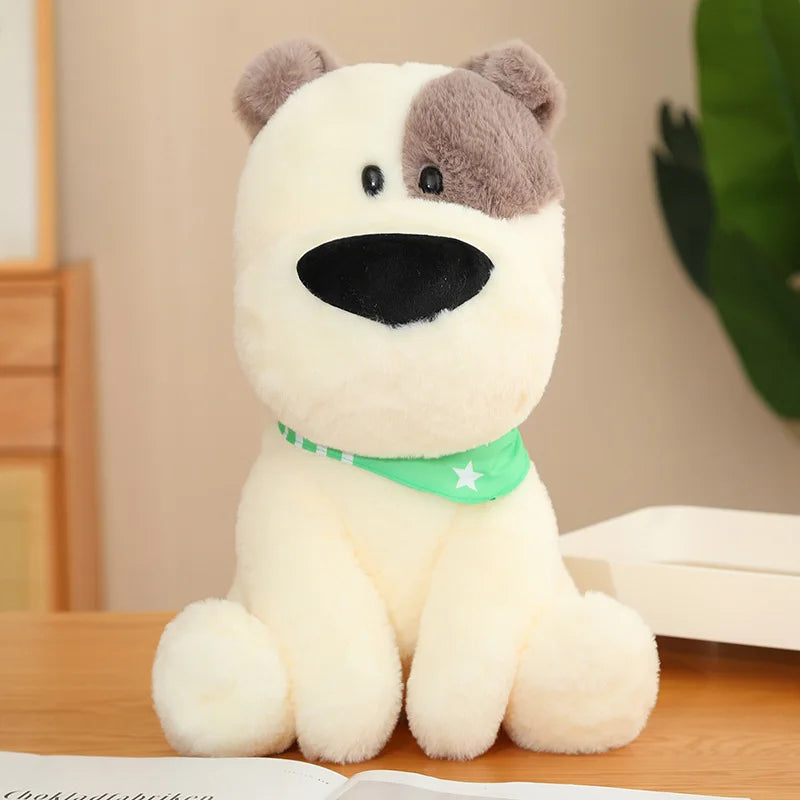 Cute White Pit Bull Stuffed Animal – Patch Eye Plush Toy