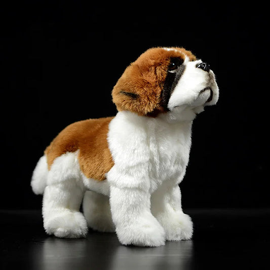 Cute White & Red Saint Bernard Stuffed Animal – Soft Plush Toy Gift
