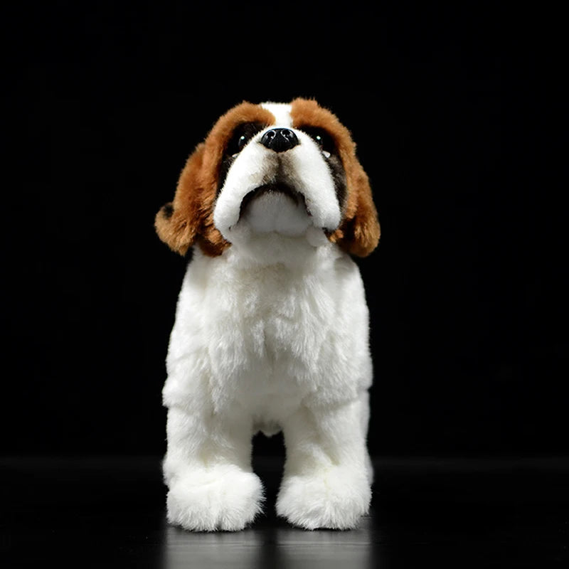 Cute White & Red Saint Bernard Stuffed Animal – Soft Plush Toy Gift