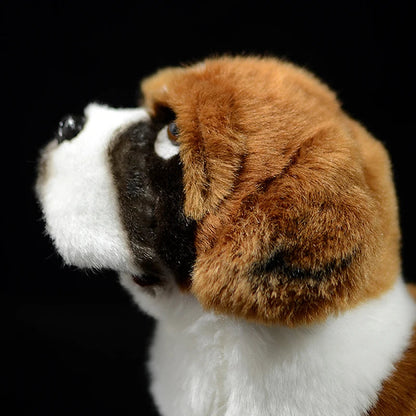 Cute White & Red Saint Bernard Stuffed Animal – Soft Plush Toy Gift
