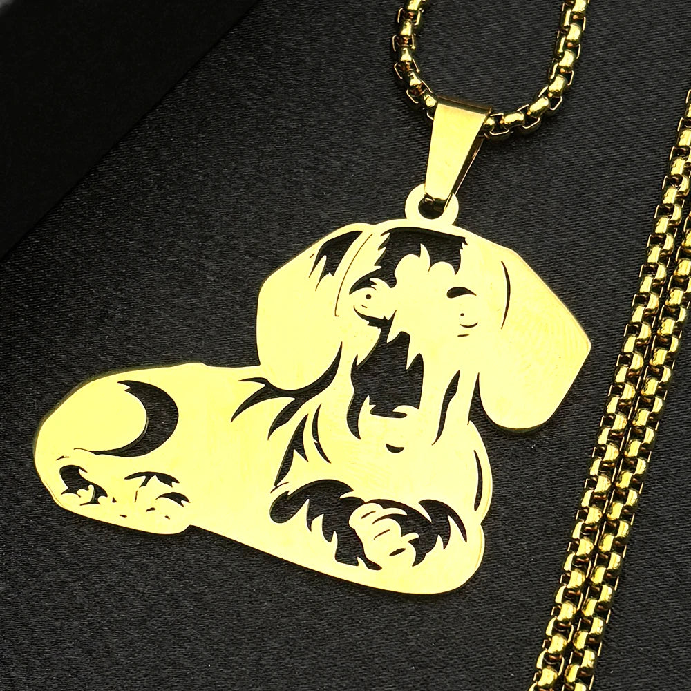 Dachshund Necklace Gold, Silver & Black – Cute Puppy Dog Lover Gift
