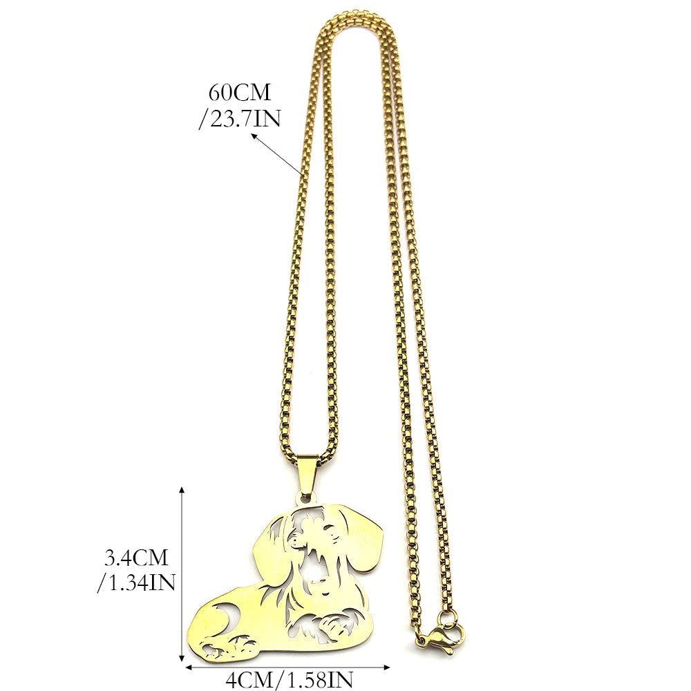 Dachshund Necklace Gold, Silver & Black – Cute Puppy Dog Lover Gift