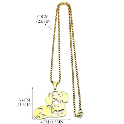 Dachshund Necklace Gold, Silver & Black – Cute Puppy Dog Lover Gift