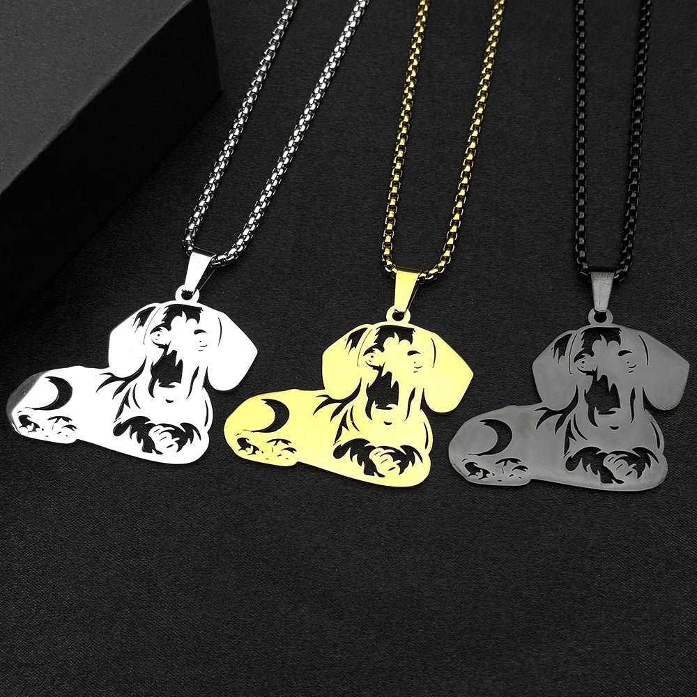 Dachshund Necklace Gold, Silver & Black – Cute Puppy Dog Lover Gift