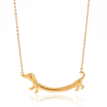Dachshund Necklace – Golden Timeless Love Puppy Jewelry for Women