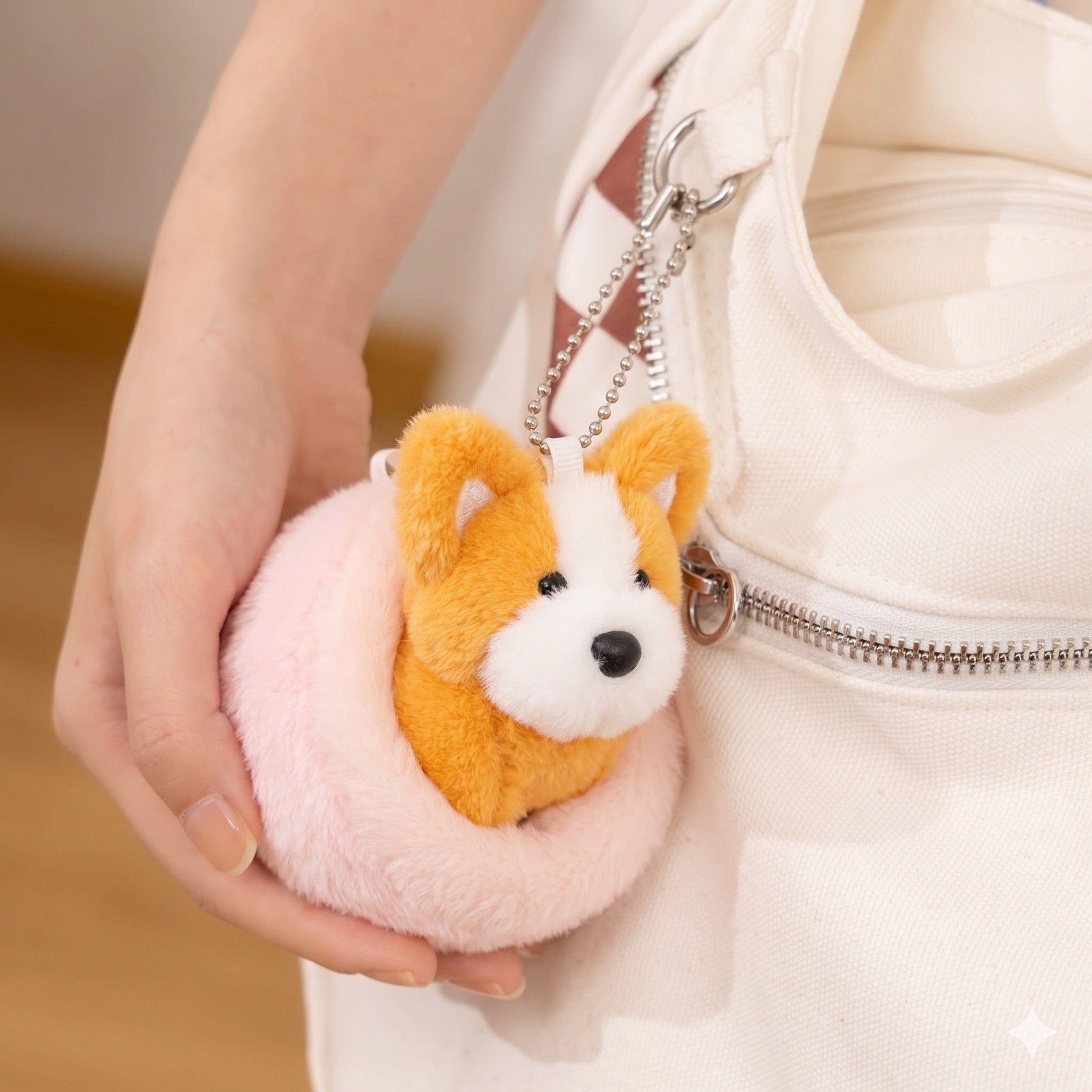 Dachshund Stuffed Animal Keychain – Cute Red Doxie Bag Charm