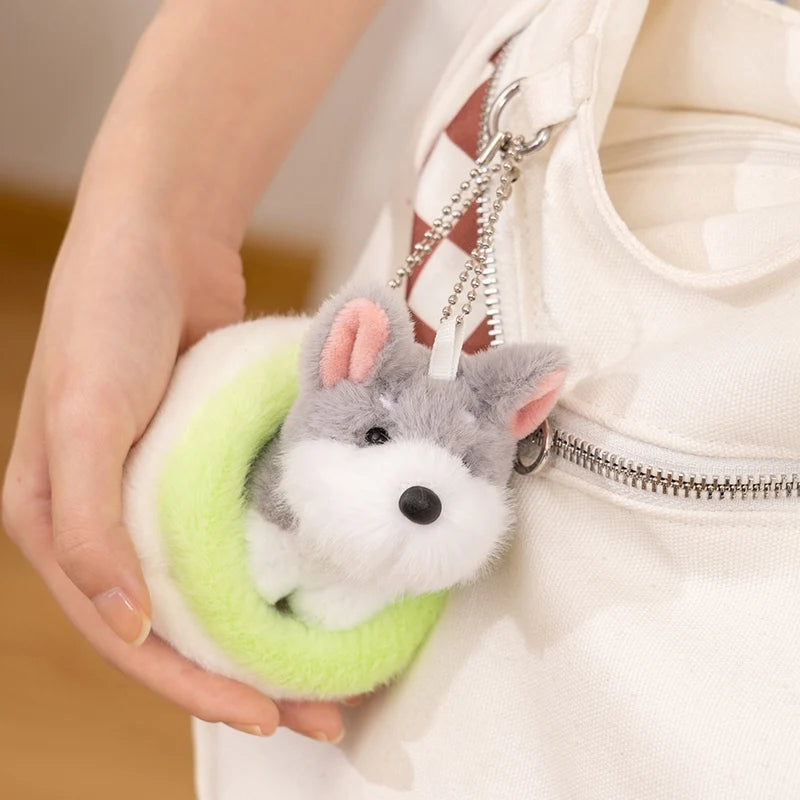 Dachshund Stuffed Animal Keychain – Cute Red Doxie Bag Charm