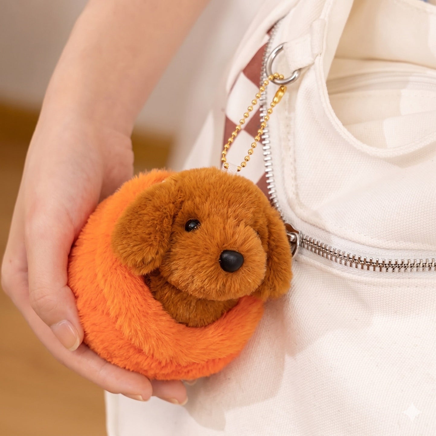 Dachshund Stuffed Animal Keychain – Cute Red Doxie Bag Charm