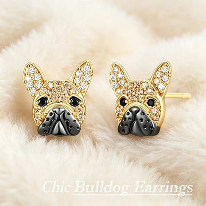 Delicate French Bulldog Stud Earrings – Minimalist Golgen Jewelry