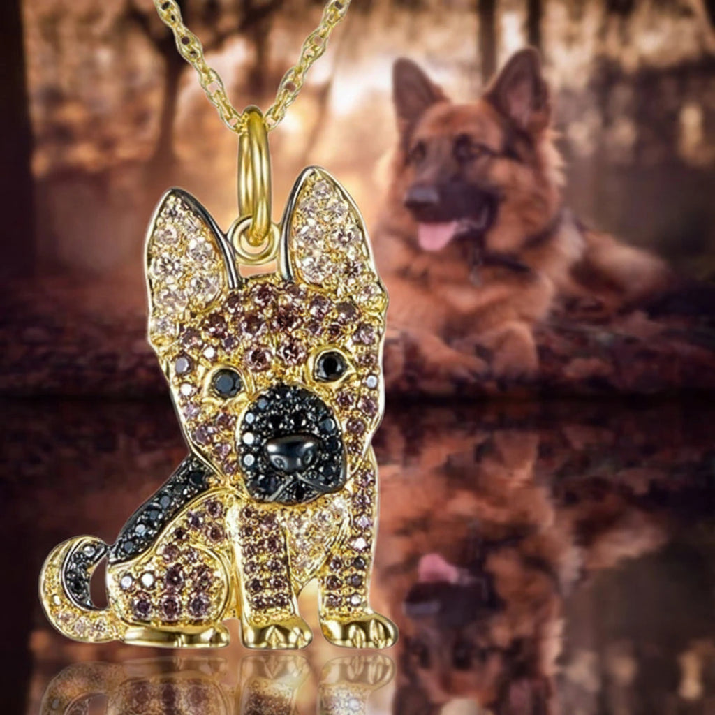 Delicate German Shepherd Necklace – Stylish Puppy Jewelry for Girls