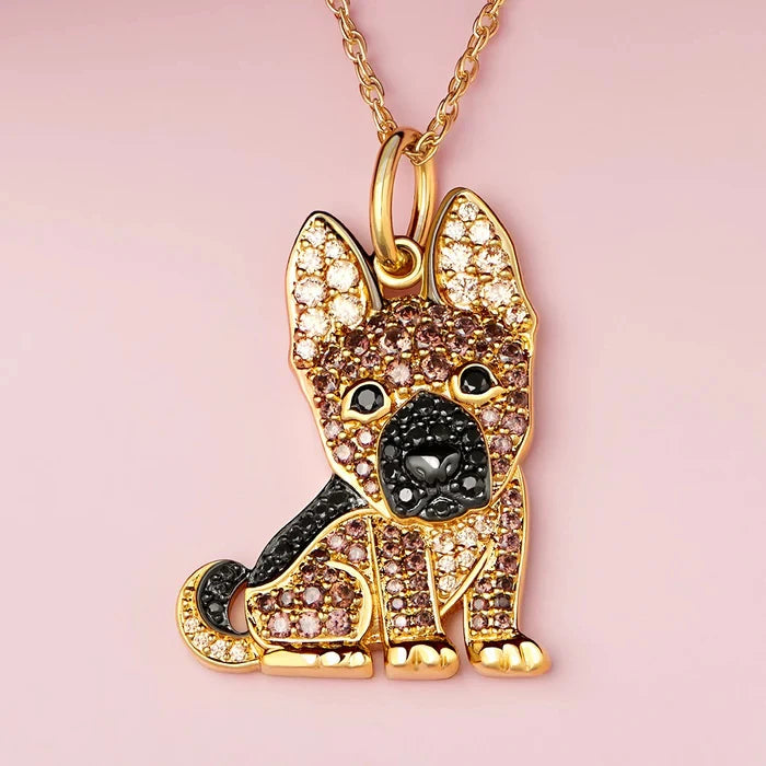 Delicate German Shepherd Necklace – Stylish Puppy Jewelry for Girls