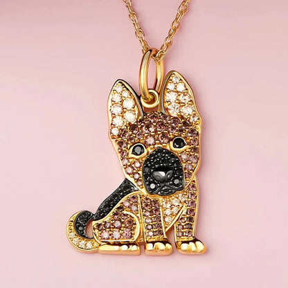 Delicate German Shepherd Necklace – Stylish Puppy Jewelry for Girls