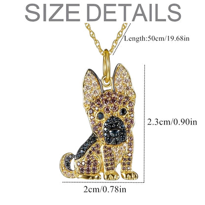 Delicate German Shepherd Necklace – Stylish Puppy Jewelry for Girls