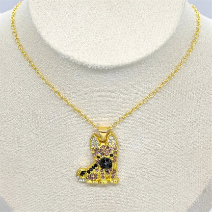 Delicate German Shepherd Necklace – Stylish Puppy Jewelry for Girls