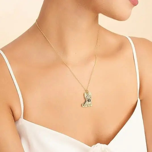 Delicate German Shepherd Necklace – Stylish Puppy Jewelry for Girls