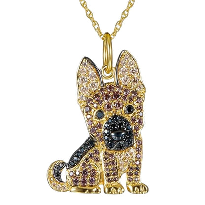 Delicate German Shepherd Necklace – Stylish Puppy Jewelry for Girls