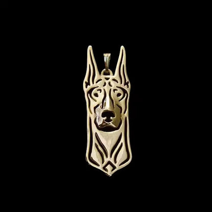 Doberman Pinscher Gold & Silver Pendant Necklace – Loyal Dog Lover Gift