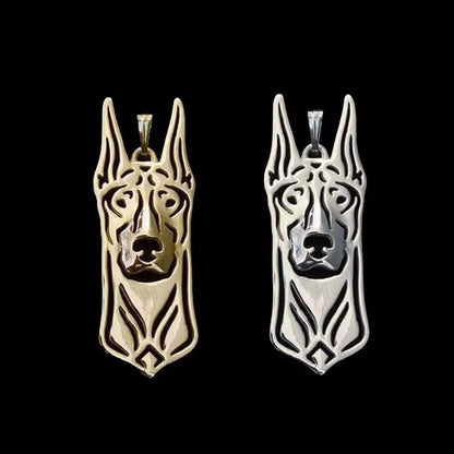 Doberman Pinscher Gold & Silver Pendant Necklace – Loyal Dog Lover Gift