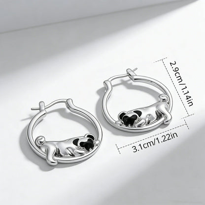 Dreamy Silver Pug Earrings – Soft Aesthetic Puppy Jewelry for Women