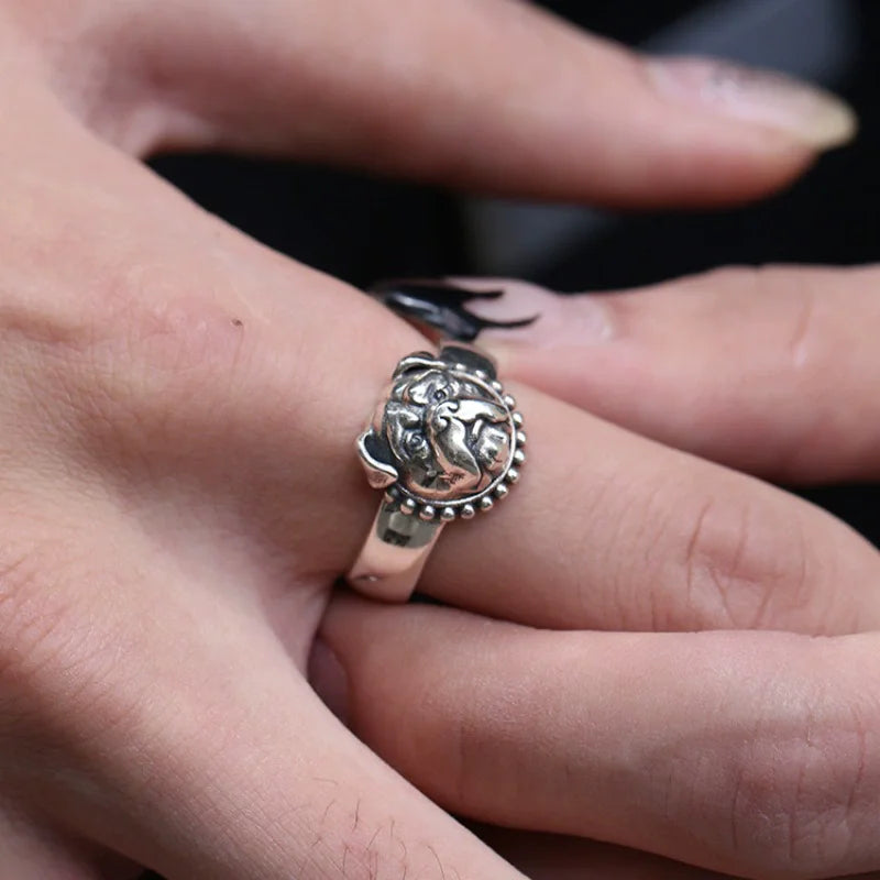 English Bulldog Silver Ring – Bold Spirit Dog Jewelry for Men
