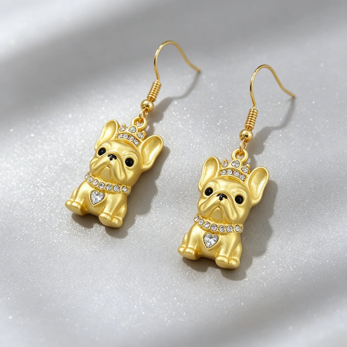 French Bulldog Gold Earrings Minimalist – Frenchie Dog Jewelry Gift
