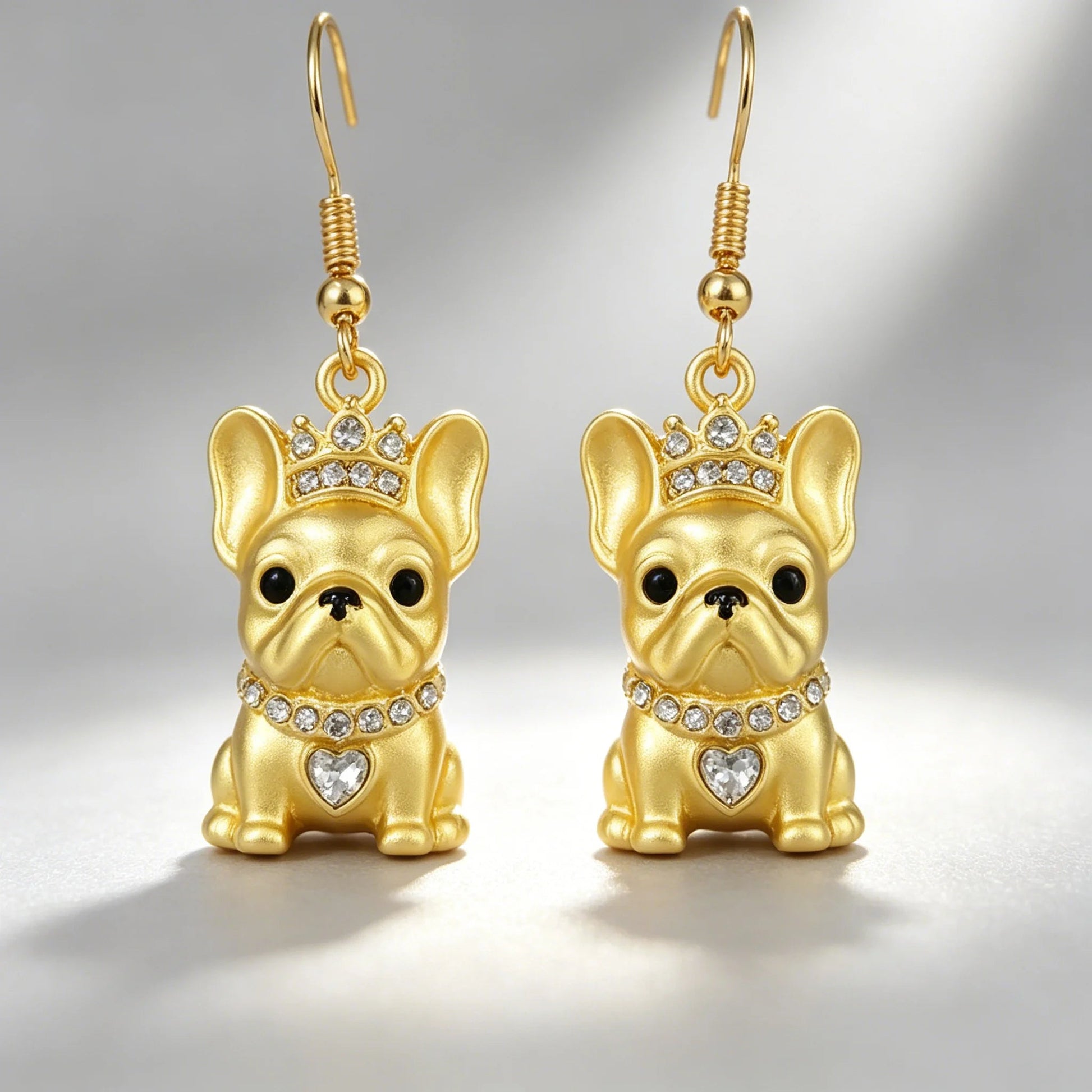 French Bulldog Gold Earrings Minimalist – Frenchie Dog Jewelry Gift