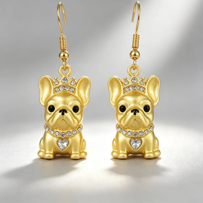 French Bulldog Gold Earrings Minimalist – Frenchie Dog Jewelry Gift