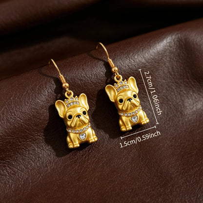 French Bulldog Gold Earrings Minimalist – Frenchie Dog Jewelry Gift
