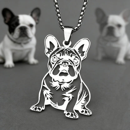 French Bulldog Necklace Realistic – Gold & Silver Detailed Dog Pendant Gift