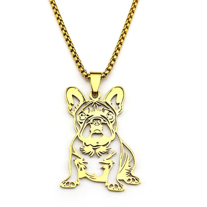 French Bulldog Necklace Realistic – Gold & Silver Detailed Dog Pendant Gift