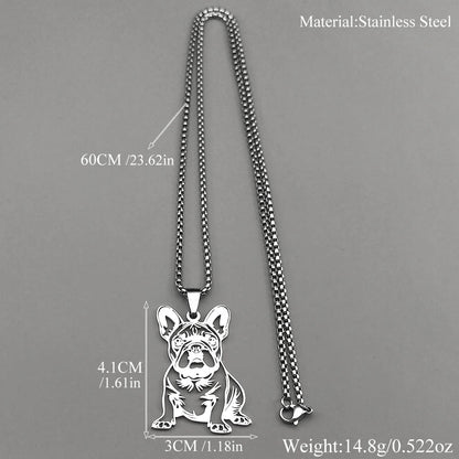 French Bulldog Necklace Realistic – Gold & Silver Detailed Dog Pendant Gift