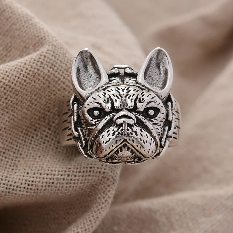 French Bulldog Ring for Women – Elegant Silver Dog Jewelry