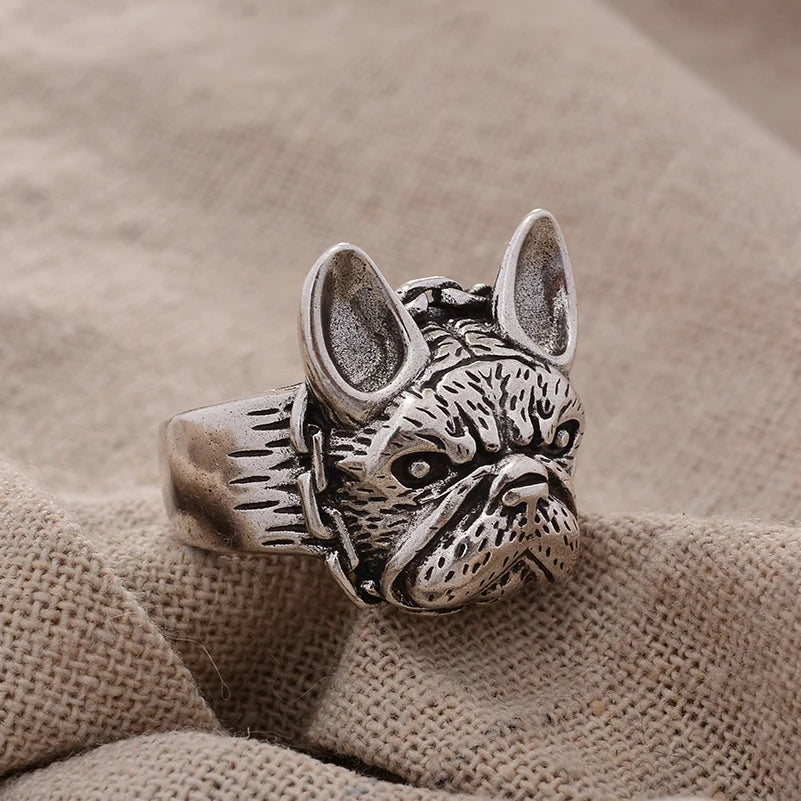 French Bulldog Ring for Women – Elegant Silver Dog Jewelry