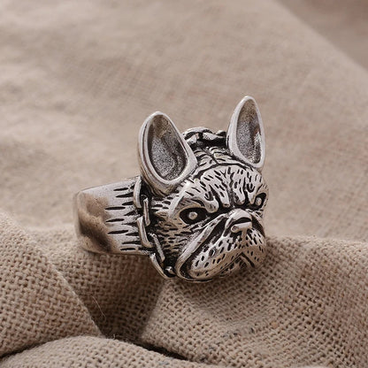 French Bulldog Ring for Women – Elegant Silver Dog Jewelry