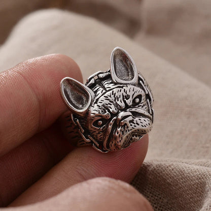 French Bulldog Ring for Women – Elegant Silver Dog Jewelry