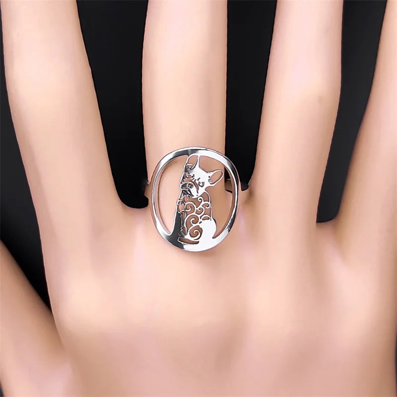 French Bulldog Silver Ring – Detailed Frenchie Dog Jewelry