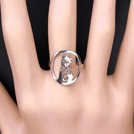 French Bulldog Silver Ring – Detailed Frenchie Dog Jewelry